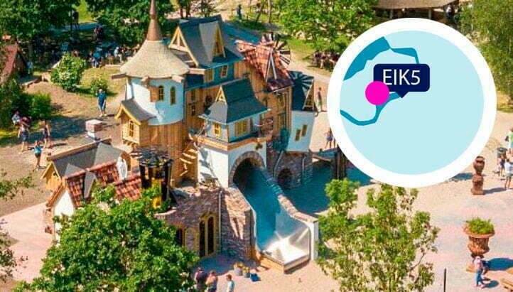 Vakantiehuis Eik5 aan het Veluwemeer ligt vlakbij het Hans & Grietje Park.